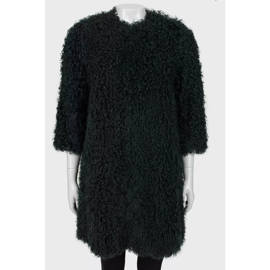 Max Mara Dark Green Karakul Fur Coat - Size XS / IT38 Pre-owned