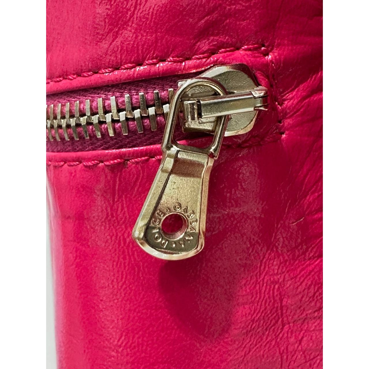 Dolce & Gabbana Fuchsia Cropped Leather Bomber Sz.40 Pre-owned