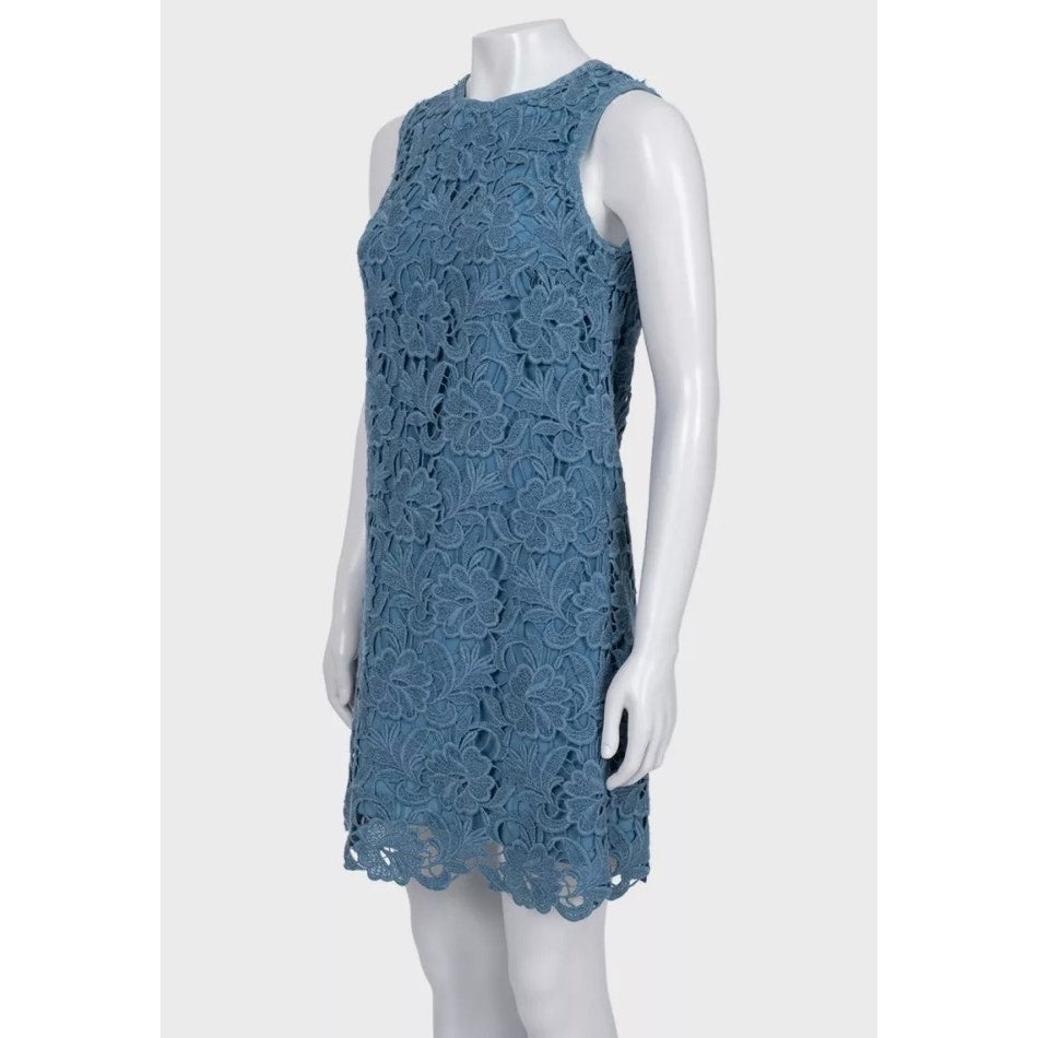 Dolce & Gabbana Light Blue Lace Straight Dress IT40/S Pre-owned
