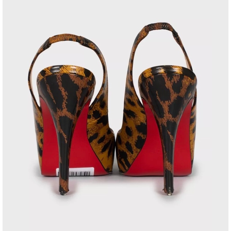 Christian Louboutin Brown Animal Print Leather Heels Sz.38 Pre-owned