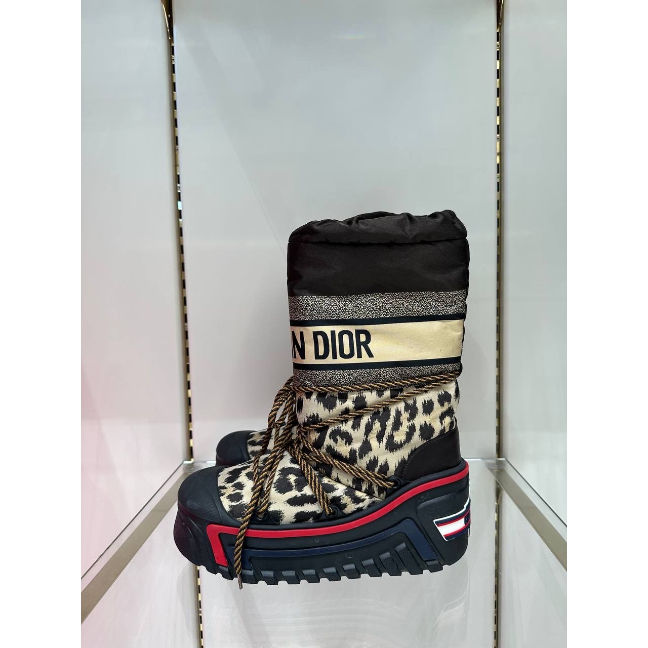 Dior Stylish Leopard Print Snow Boots Sz.37-38 pre-owned