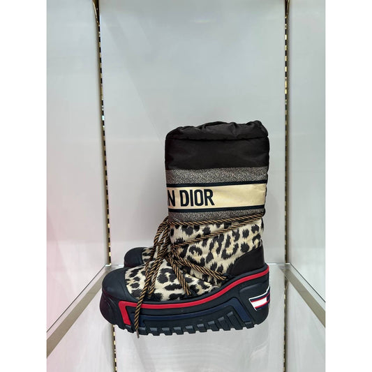 Dior Stylish Leopard Print Snow Boots Sz.37-38 pre-owned