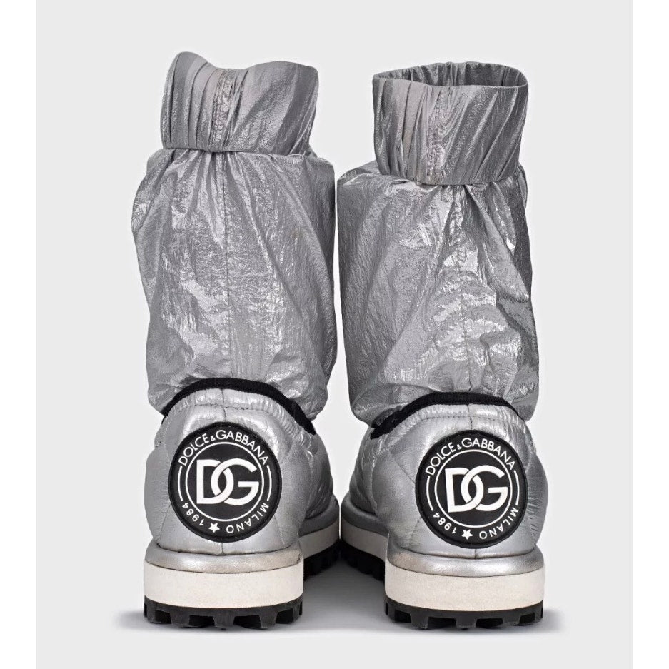 Dolce & Gabbana Silver Elastic Ankle Boots - Size 39 Pre-owned
