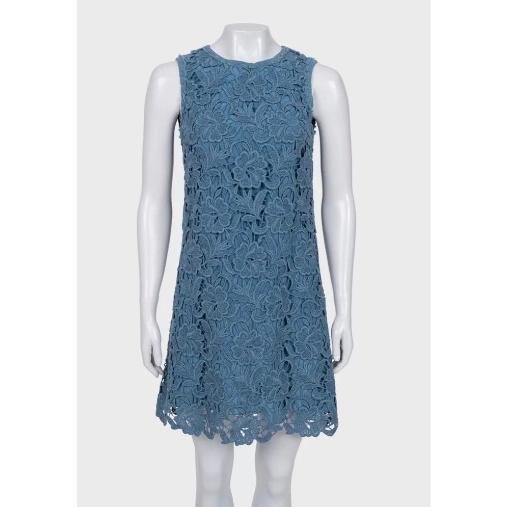 Dolce & Gabbana Light Blue Lace Straight Dress IT40/S Pre-owned