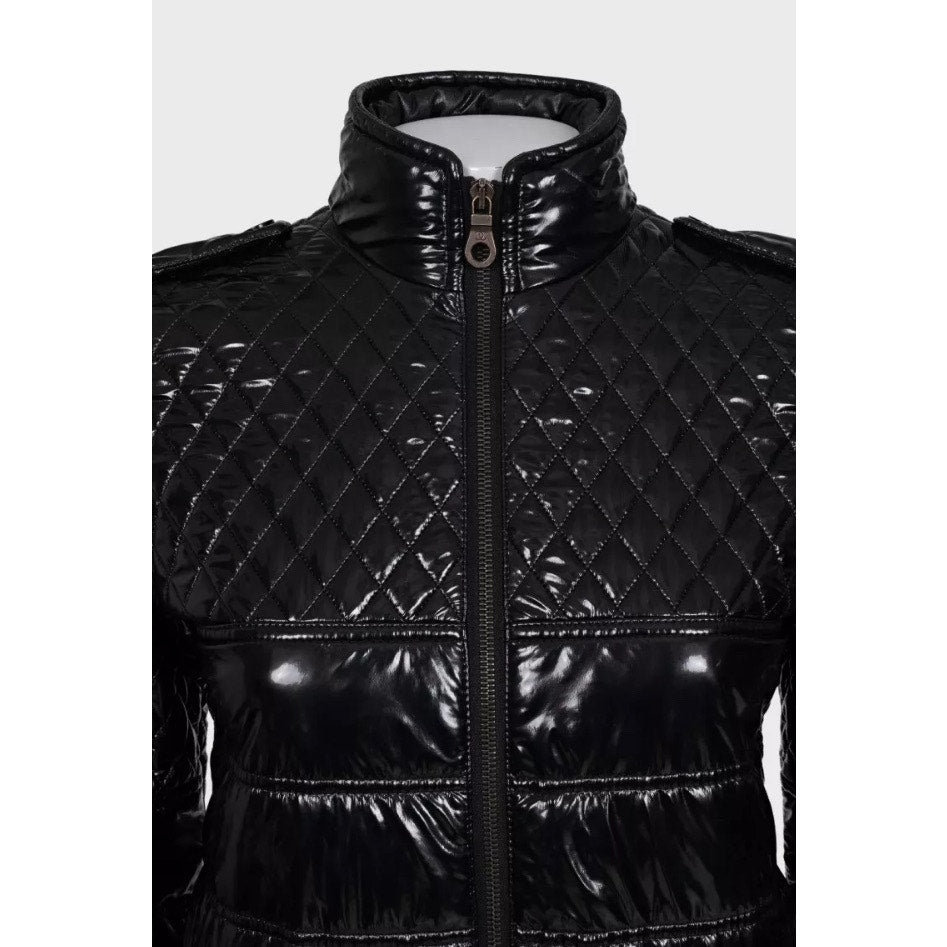 Chanel Fall 2011 Black Polyurethane Fitted Jacket FR40 Pre-owned