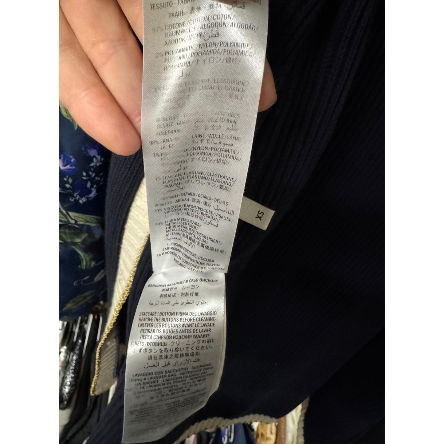 Gucci Straight Blue Embroidered Cardigan - Size S Pre-owned