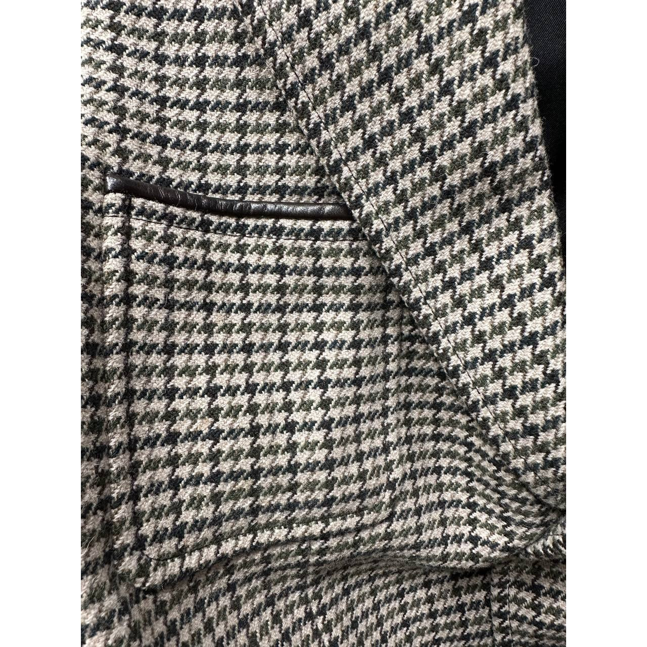 Saint Laurent Four Pocket Houndstooth Wool Blazer Sz.38 Pre-owned