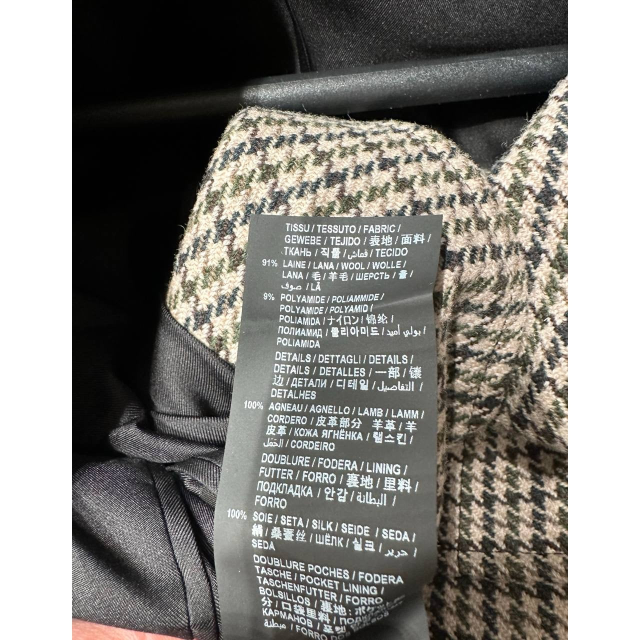Saint Laurent Four Pocket Houndstooth Wool Blazer Sz.38 Pre-owned