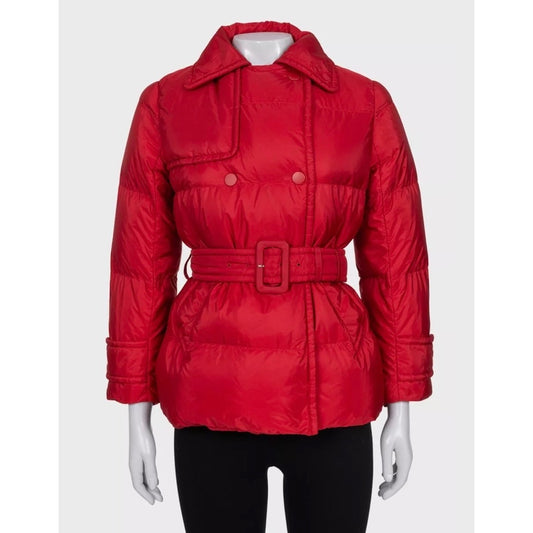 Prada Red Fitted Down Jacket Winter Coat Sz 38/XS Pre-owned