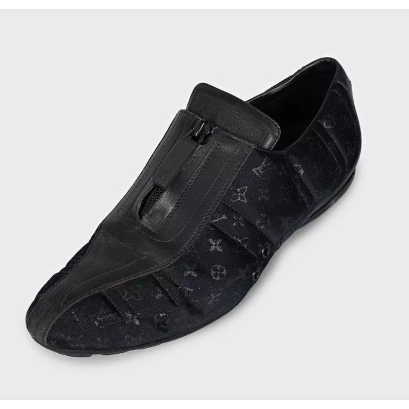 Louis Vuitton Black Signature Print Textile Sneakers EU 38 Pre-owned