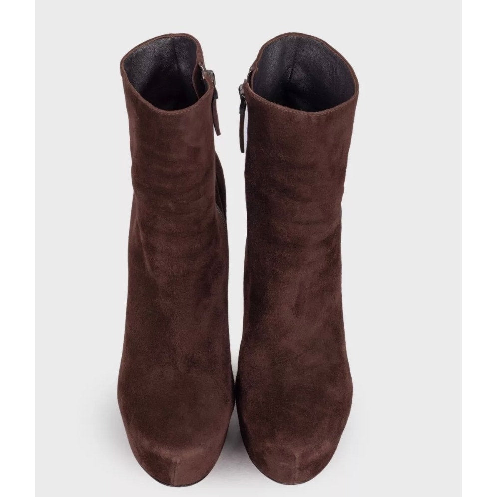 Alaïa Dark Brown Suede Ankle Boots - Size 39 Pre-owned