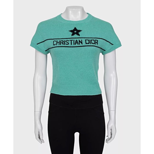 Christian Dior Green Cashmere Signature Top Sz.36/S Pre-owned