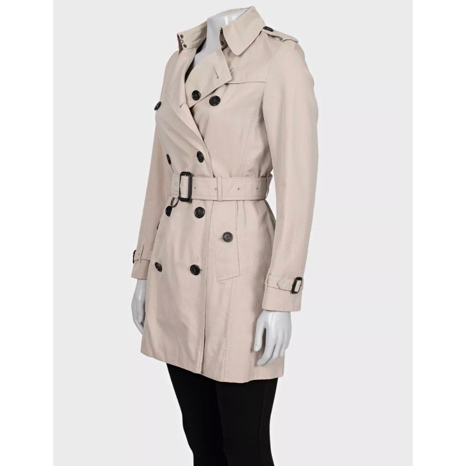 Burberry Beige Cropped Trench Coat with Belt EU32/XXS Pre-owned