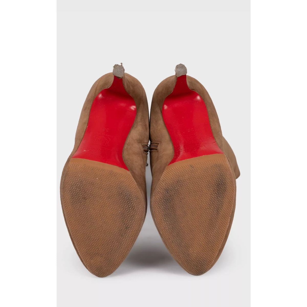 Christian Louboutin Brown Suede Knee-High Boots Sz.36 Pre-owned