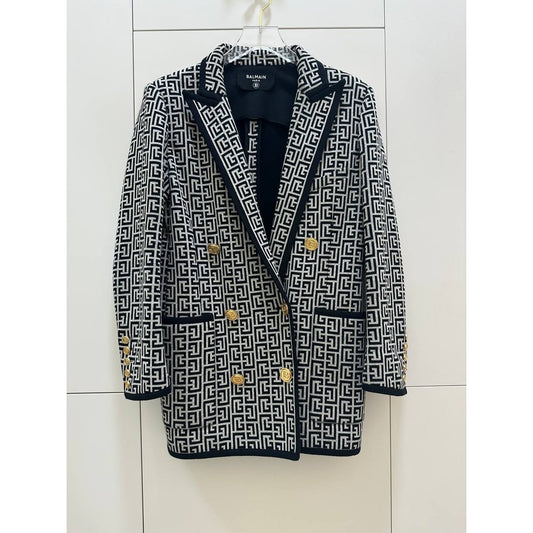 Balmain PB Labyrinth Monogram Blazer  Sz.36 Pre-owned