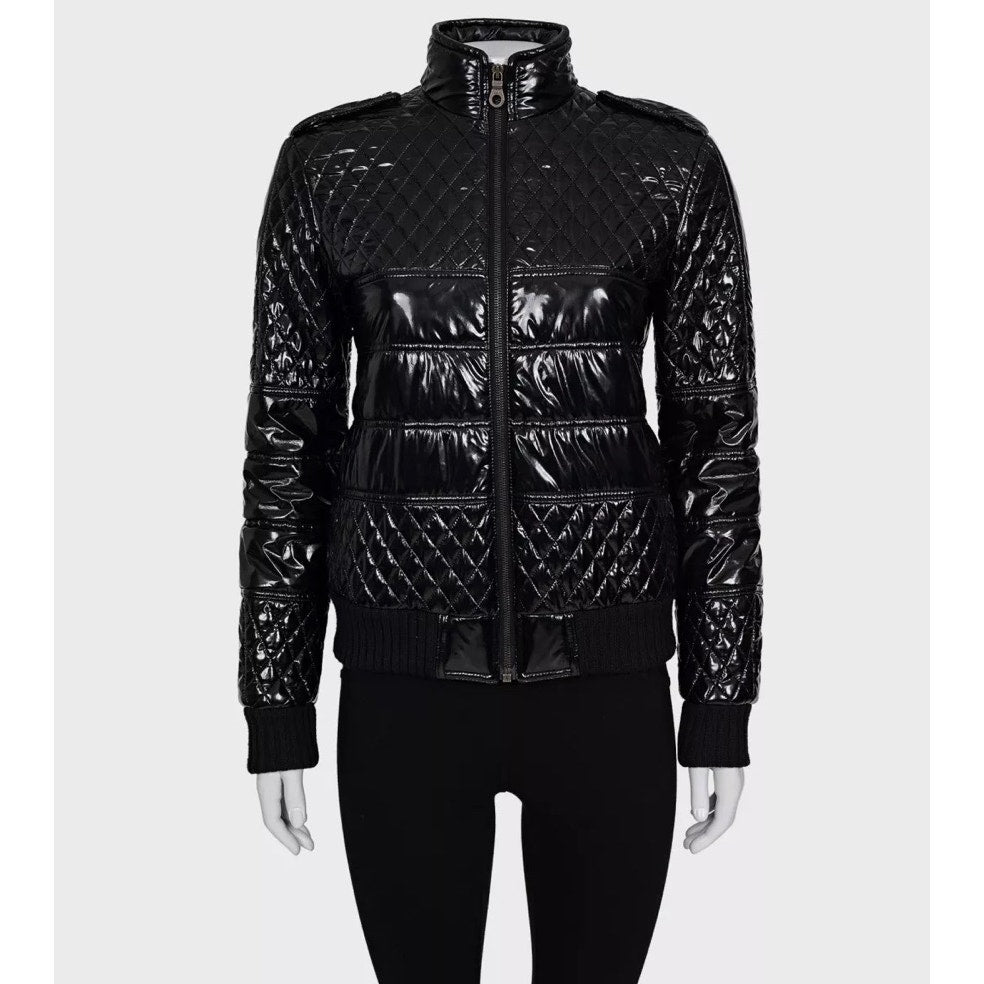 Chanel Fall 2011 Black Polyurethane Fitted Jacket FR40 Pre-owned