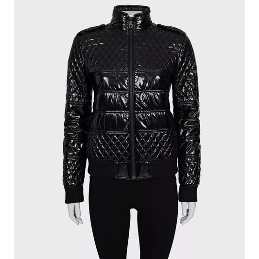 Chanel Fall 2011 Black Polyurethane Fitted Jacket FR40 Pre-owned