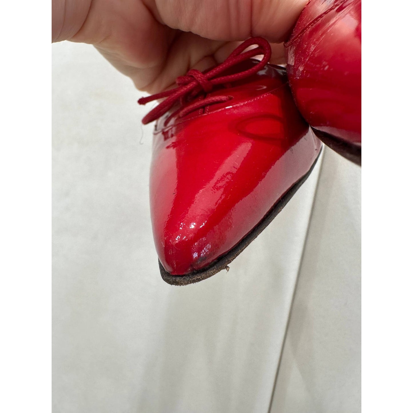 Manolo Blahnik Red Patent Leather Pointed Toe Pumps Sz. 39 Pre-owned