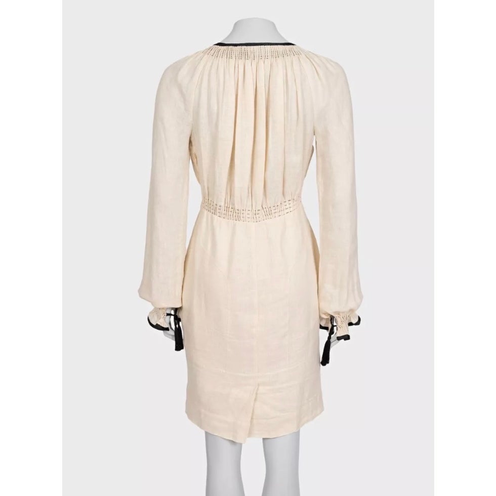 NWOT Tom Ford Beige Linen Belted Dress IT 38 XS Pre-owned