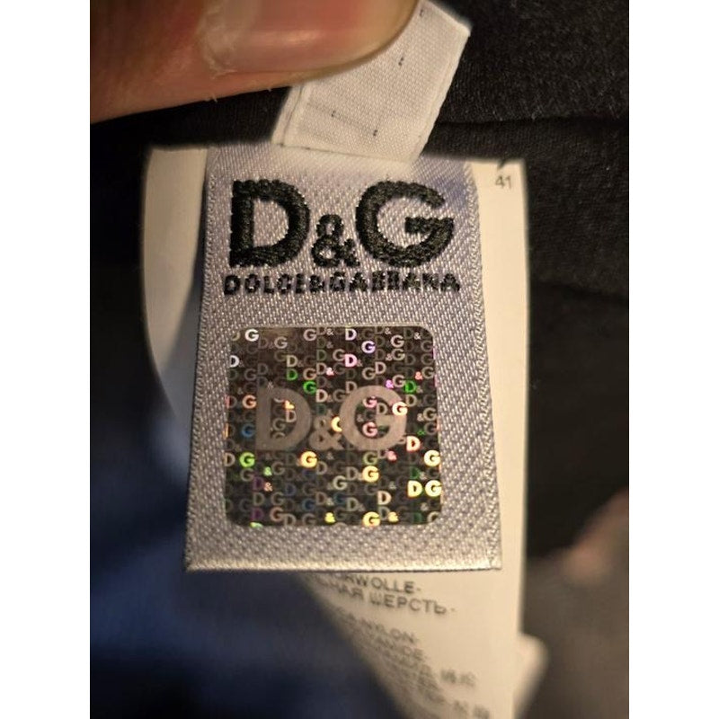 D&G Dolce & Gabbana Gray Silk Wool Floral Hem Dress 36/XXS Pre-owned