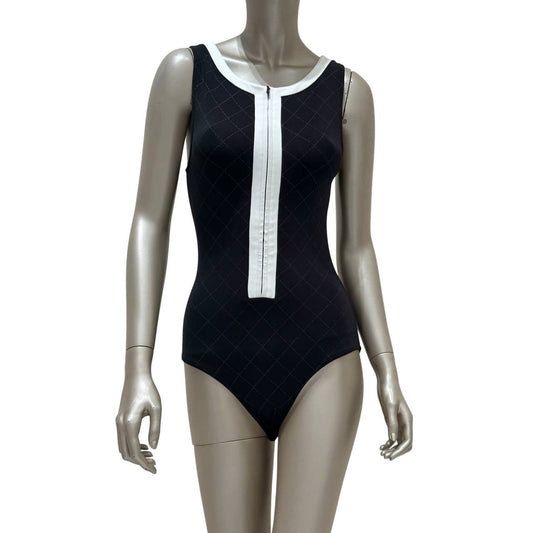 Chanel 2015 Black & Pink Colorblock One-Piece Swimsuit sz.38 Pre-owned