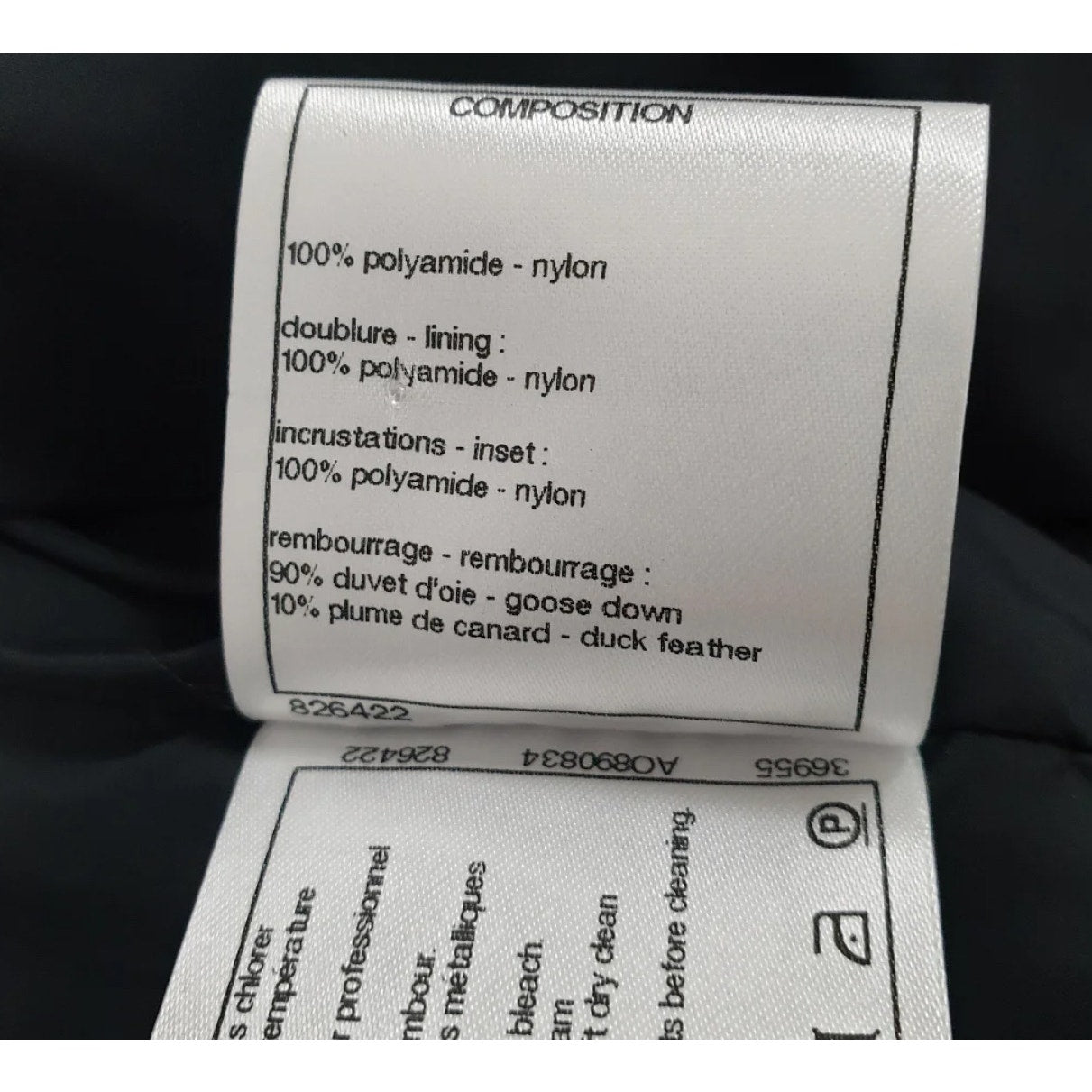 Chanel 2017-2018 Black Nylon Down Jacket - Size 38 Pre-owned