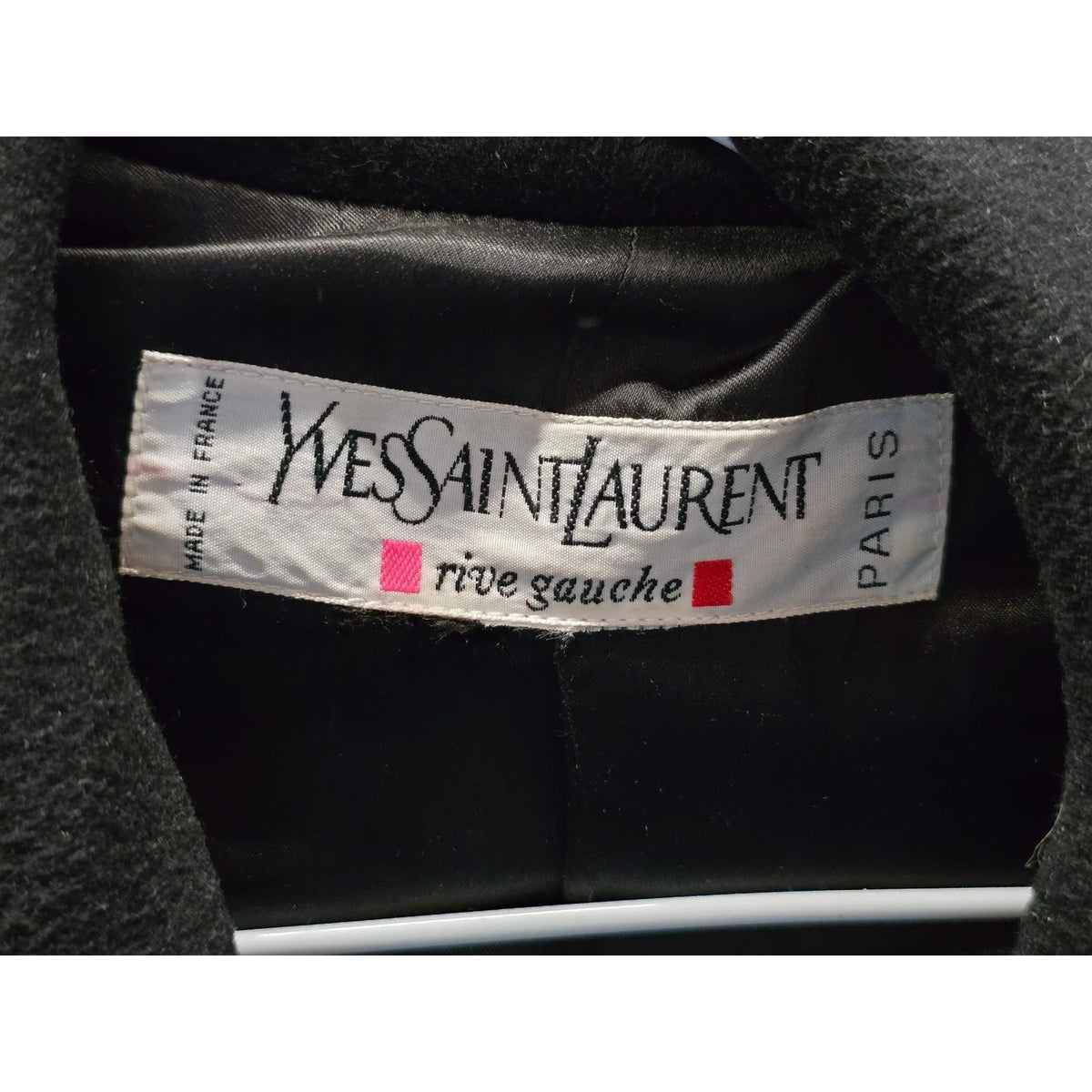 Vintage Yves Saint Laurent Black Belted Coat - Size M pre-owned
