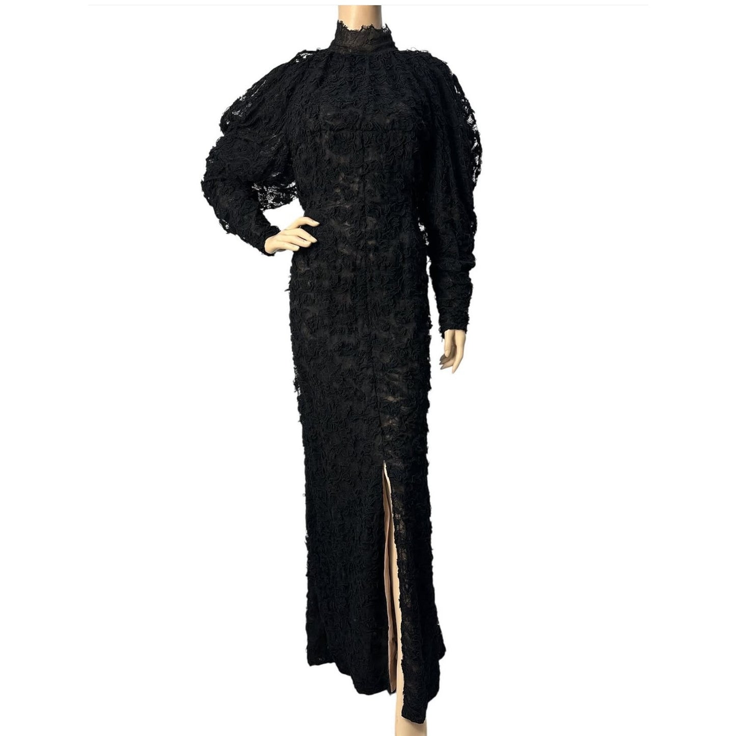 Chanel Fall 2018 Black Lace Maxi Dress Sz. 50 Pre-owned