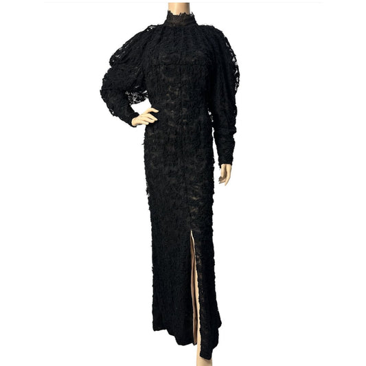 Chanel Fall 2018 Black Lace Maxi Dress Sz. 50 Pre-owned