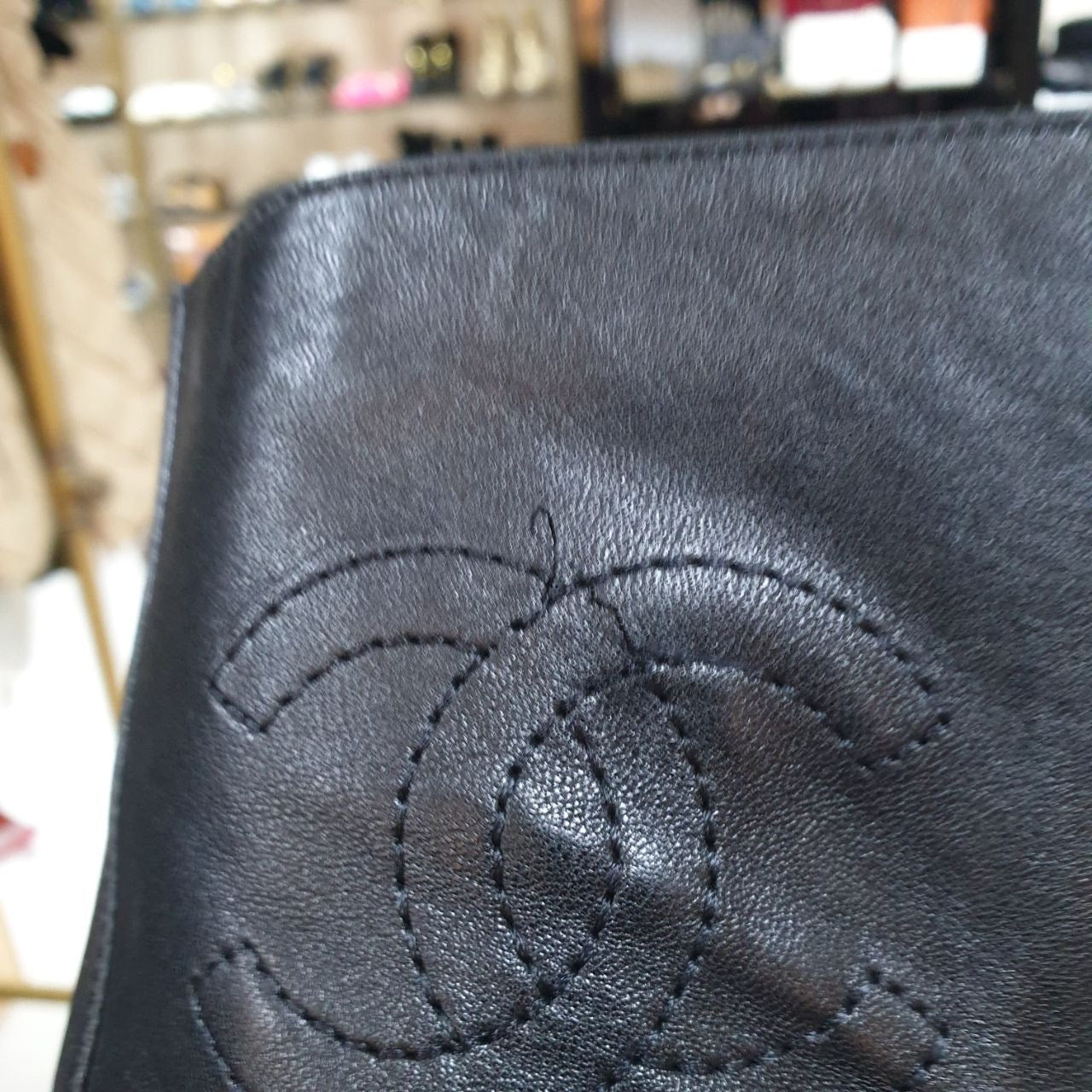 Chanel Leather Over-the-knee Heeled Boots Sz.38 Pre-owned