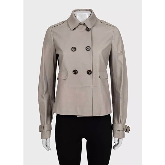 Brunello Cucinelli Beige Leather Jacket - IT 42 / M Pre-owned
