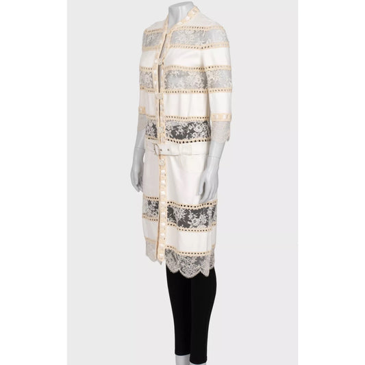 Christian Dior Leather & Lace Galliano 2005 Cardigan Sz.38 Pre-owned
