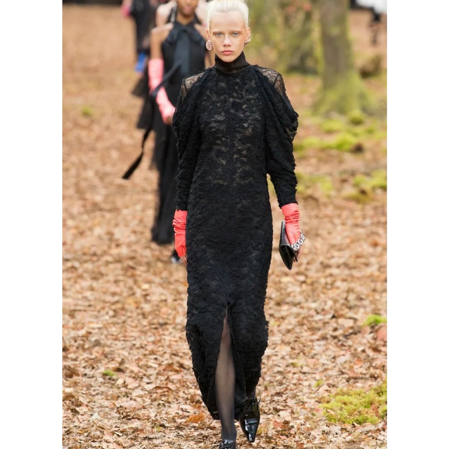 Chanel Fall 2018 Black Lace Maxi Dress Sz. 50 Pre-owned