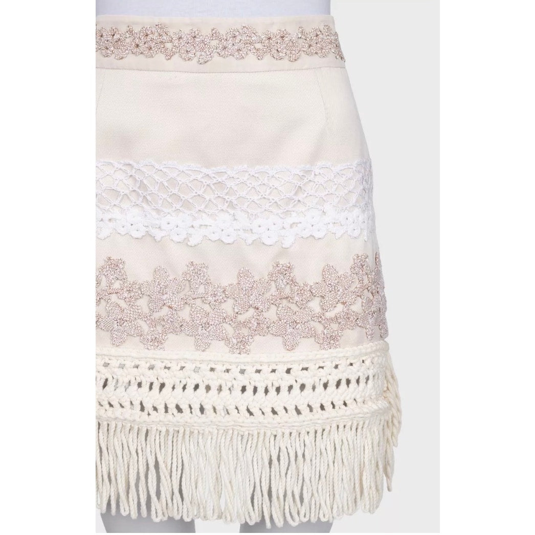 Louis Vuitton White Knit Skirt - Size FR36/S Pre-owned
