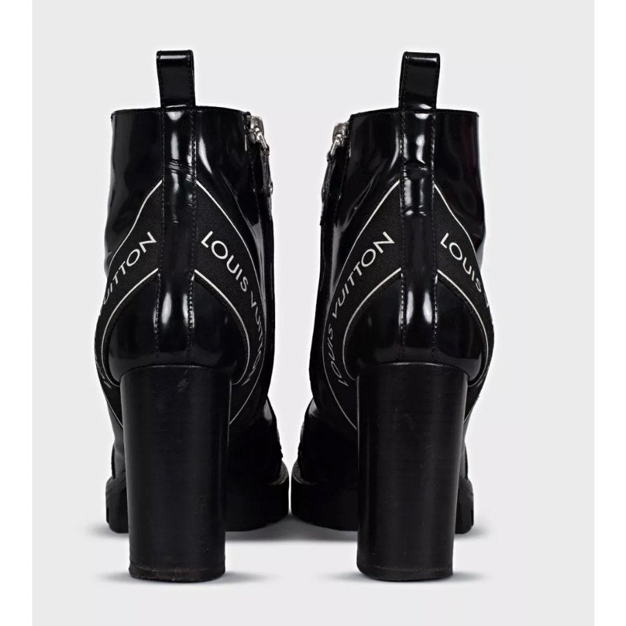 Louis Vuitton Star Trail Black Leather Ankle Boots Sz 37.5 Pre-owned