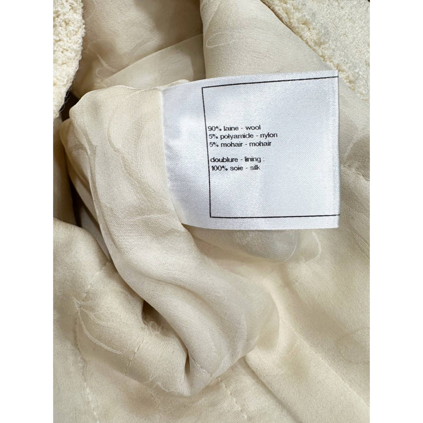 Chanel Camellia Cream Tweed Jacket Sz.38 pre-owned