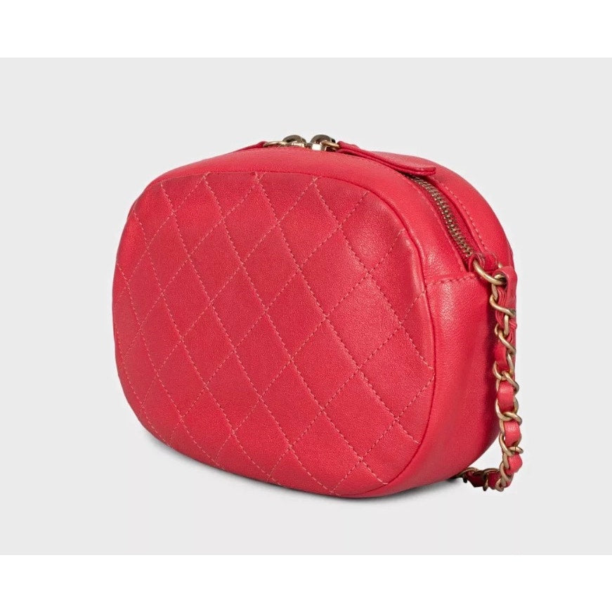 Elegant Chanel Coco Midnight Red Leather Shoulder Bag Pre-owned