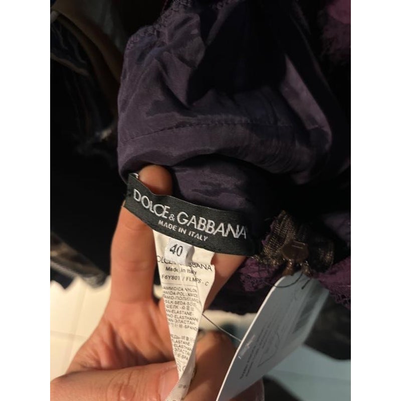Dolce & Gabbana Purple Lace Mini Dress - IT 40 S Pre-owned