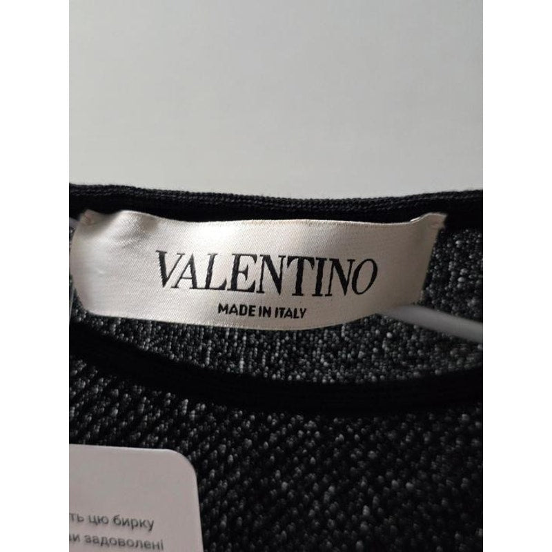 Valentino Black Lace-Insert Fitted Top - Size S Pre-owned