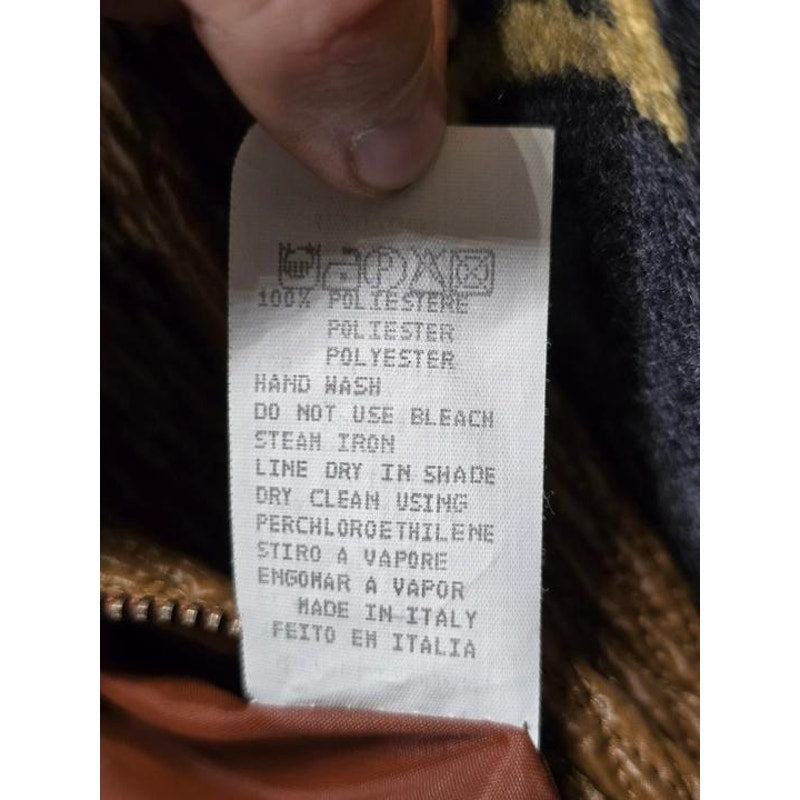 Roberto Cavalli Quilted Brown Zip-Up Jacket Sz.44 Pre-owned