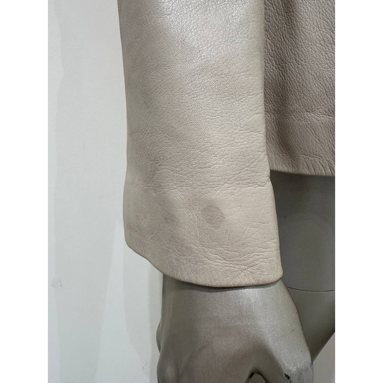 Gucci Vintage Tom Ford Era Ivory Leather Blazer Sz.38 Pre-owned