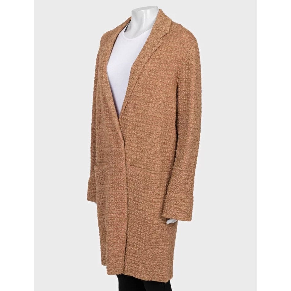 Sonia Rykiel Brown Mixed Knit Button-Up Cardigan, Size S pre-owned