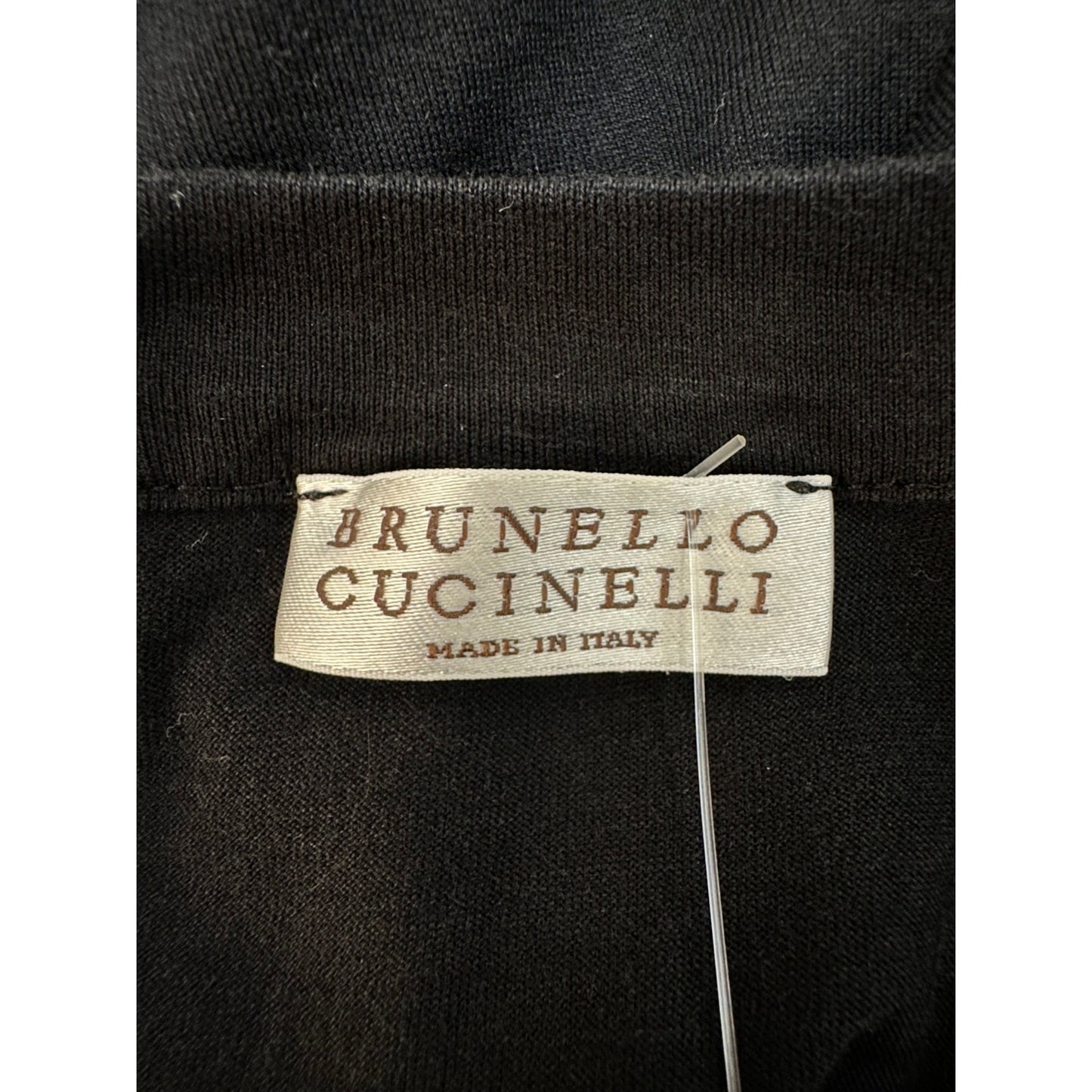 Brunello Cucinelli Black Satin Stripe Short Sleeve T-Shirt Sz.S Pre-owned