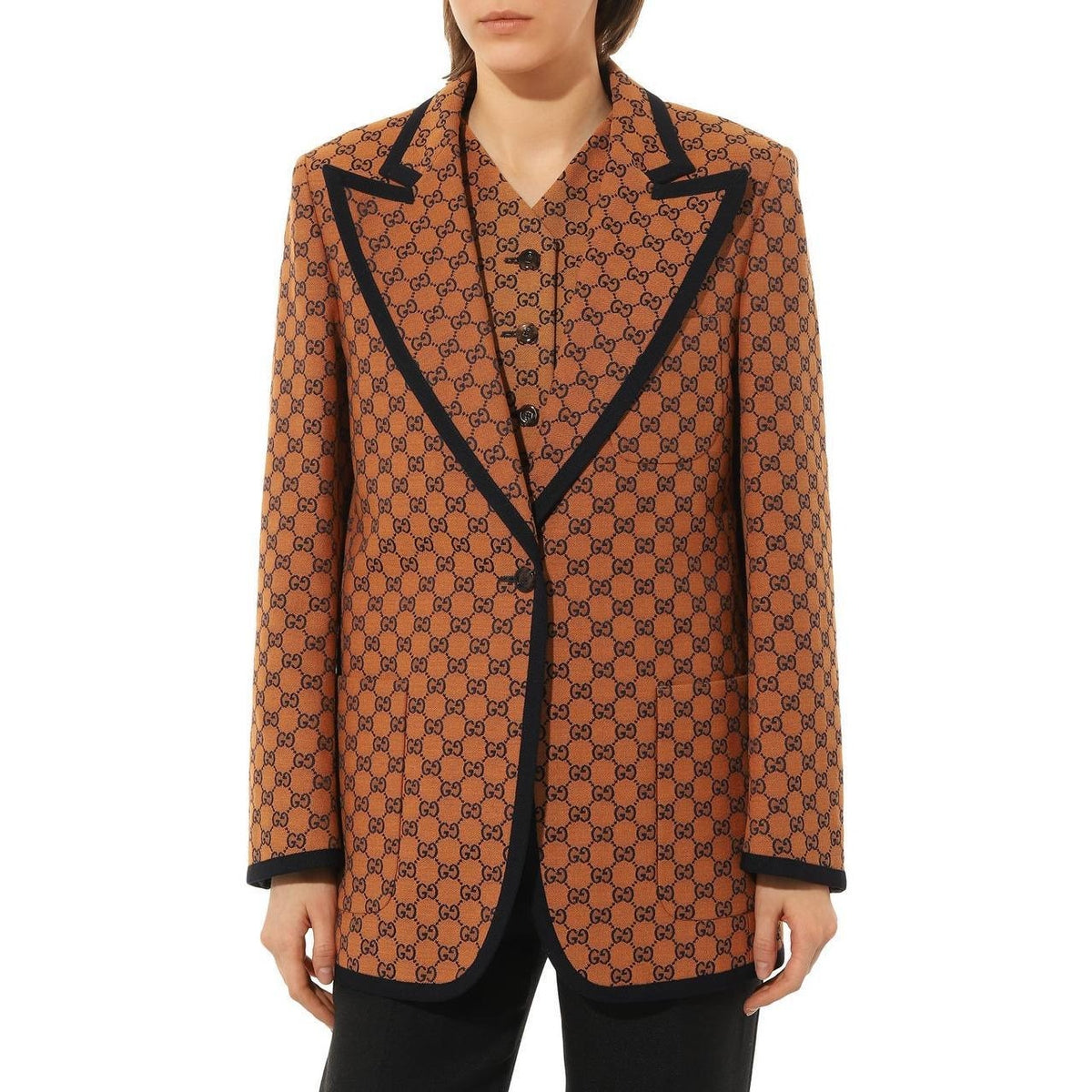 Gucci GG Monogram Canvas Blazer Sz.42 Pre-owned