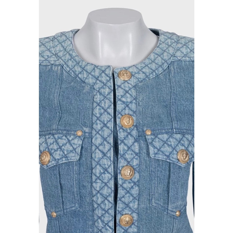 Balmain Denim Jacket with Gold Hardware - Size FR38 (M) pre-owned