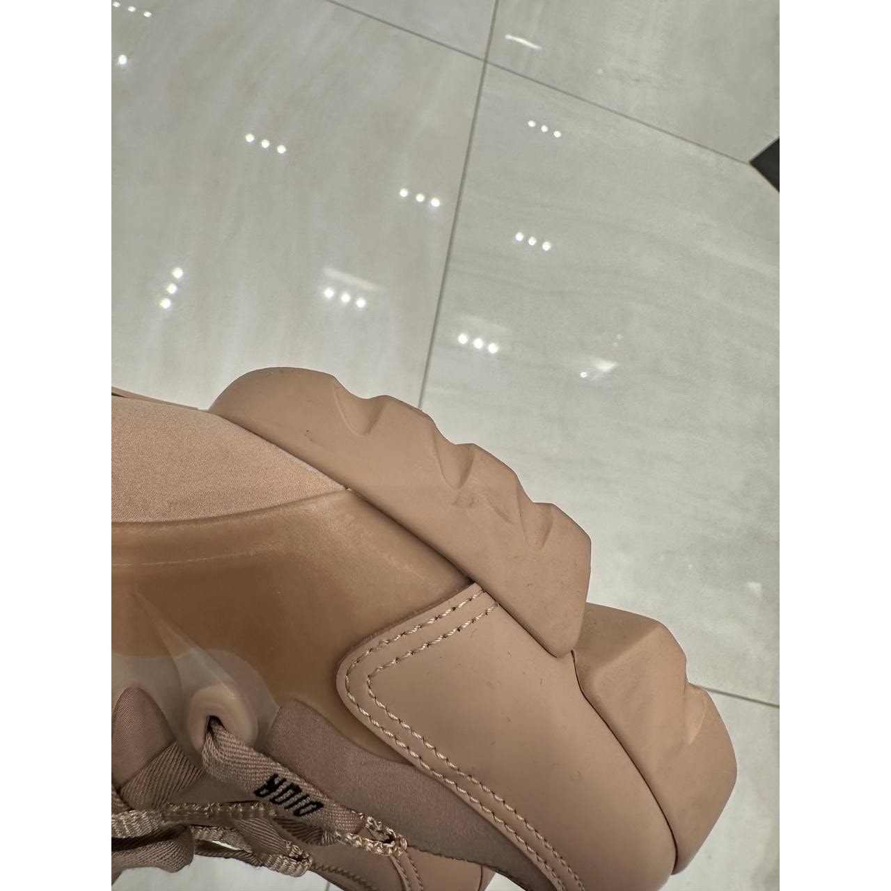 Dior D-Connect Lace-Up  Beige Leather & PVC Sneakers  sz.37.5 pre-owned