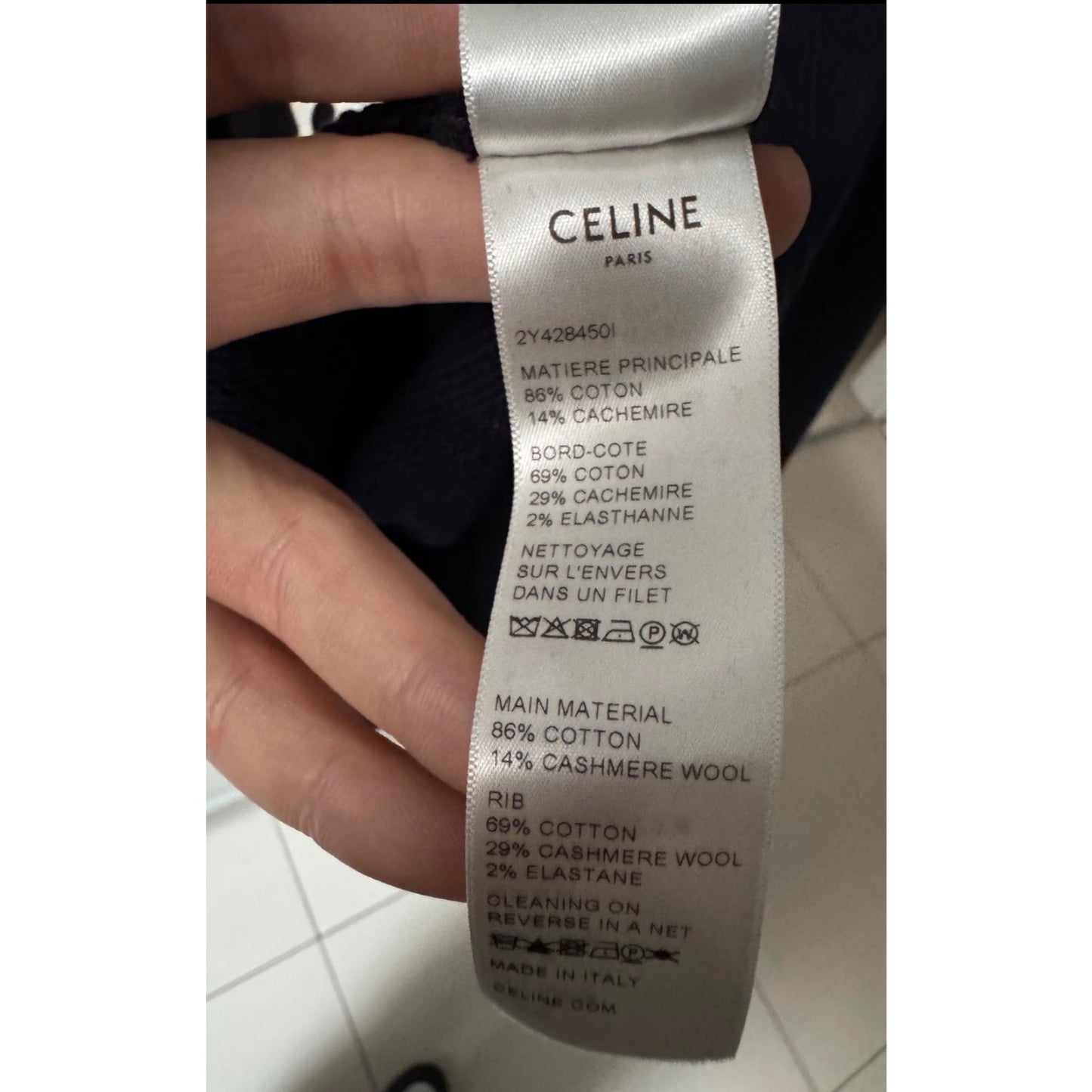 Celine Blue Cotton Cashmere Hoodie - Size XS Pre-owned