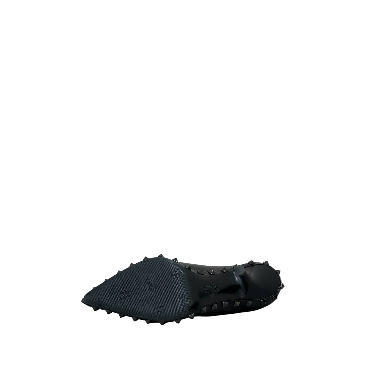 Valentino Garavani Rockstud 100 Leather Heels Pumps Black 38.5 pre-owned