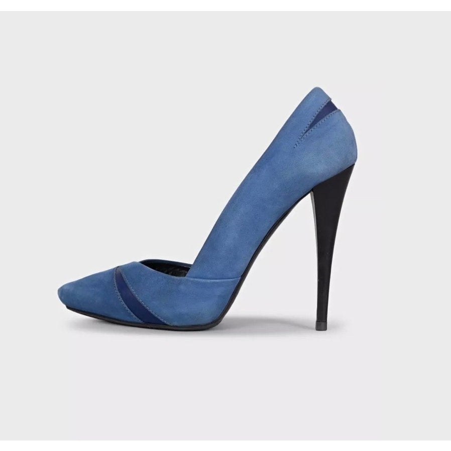 Alexander McQueen Blue Suede & Leather Stiletto Pumps EU 39 Pre-owned