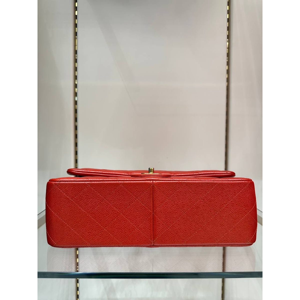 Chanel Red Caviar Jumbo Double Flap Bag Pre-owned